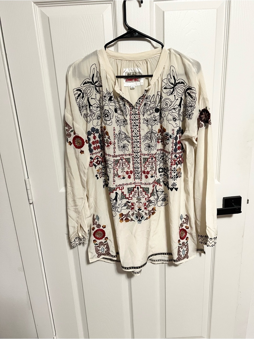 Biya by Johnny Was Niccola Silk Tunic boho embroidered size M - Picture 10 of 10